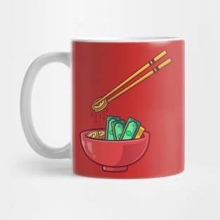 Dollars on Bowl with Chopsticks Mug